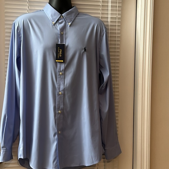 Ralph Lauren Blue Performance Stretch Wicking Button Down Shirt - Picture 2 of 8